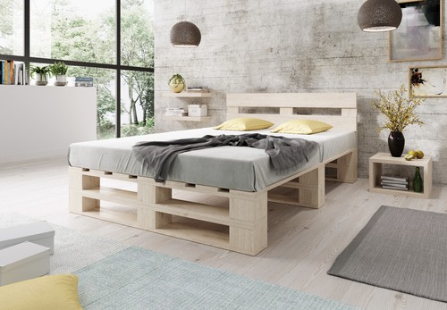 Palettenbett aus holz holzbett - aus,