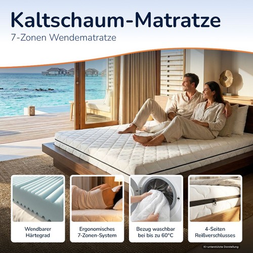Zonen kaltschaum matratze - kaltschaum, h2